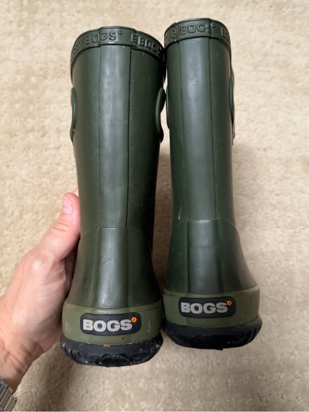 Bogs Kids Olive Green Pull-On Rain Boots - Picture 6 of 8
